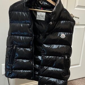 Moncler Shiny Black Quilted Vest